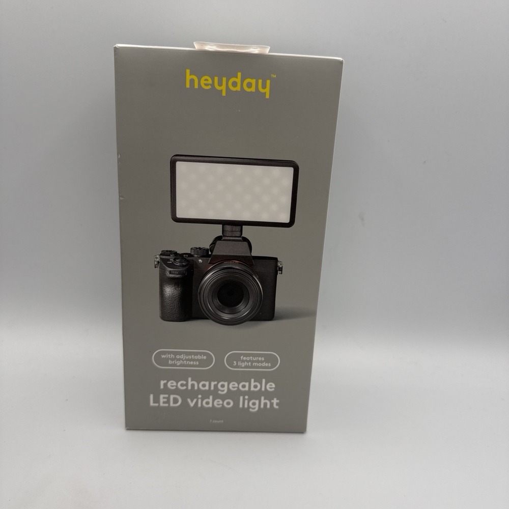 heyday - Rechargable LED Video Camera Light and phone mount- variable brightness